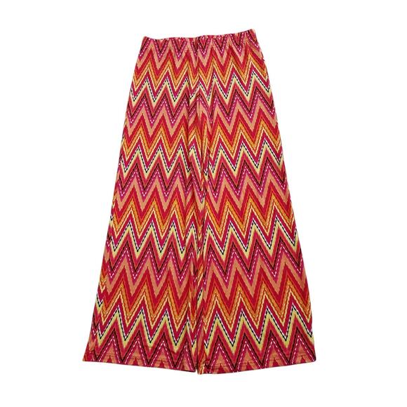 FIG AND FLOWER Womens Size Medium Pull On Tribal Chevron Print Wide Leg Pants - Picture 1 of 5